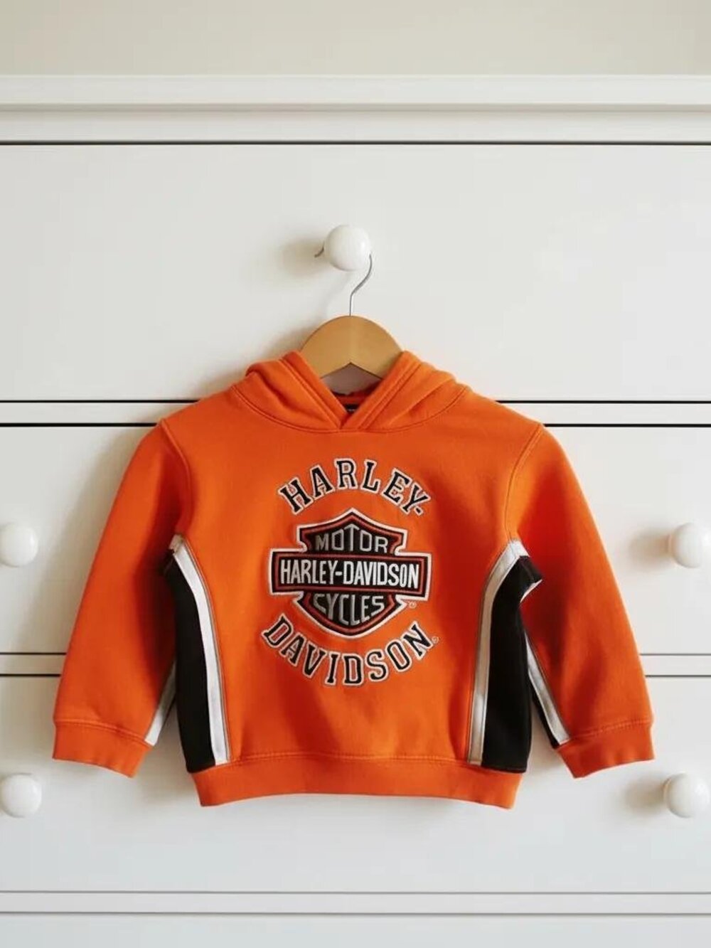 Harley-Davidson Orange Logo Hoodie Sweatshirt 3T